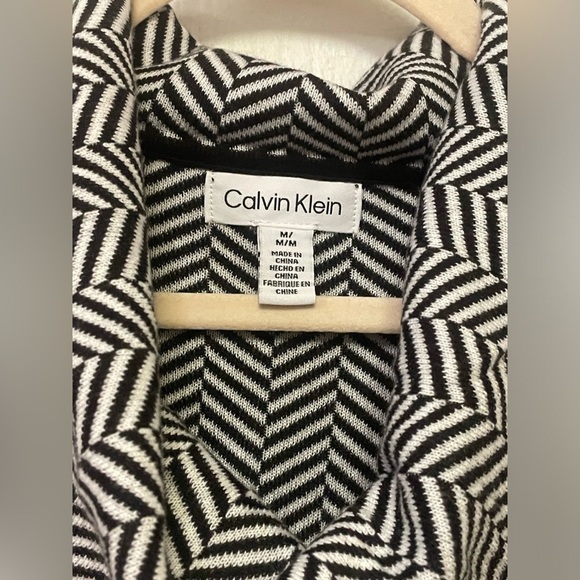 Calvin Klein Cowl Neck Long Sleeve Herringbone Pullover Sweater -M- - Picture 5 of 7